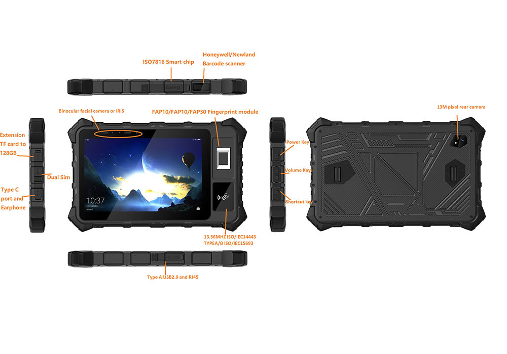 Tablet biométrico ekyc robusto