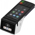 Terminal de pagamento POS portátil inteligente Android com tela dupla e teclado QWERTY